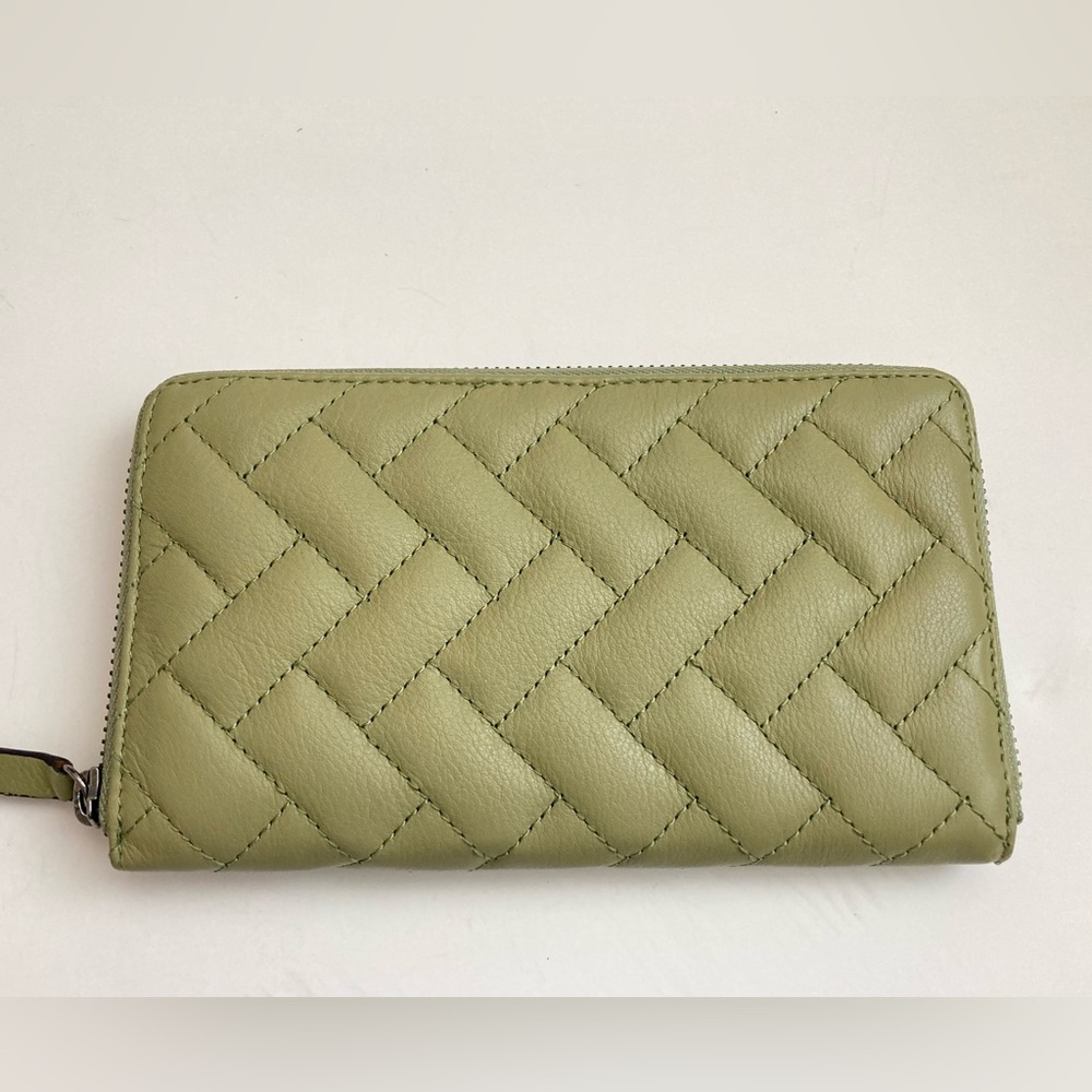 Women’s Wallet Leather wallet olive green wallet vintage wallet zipper closure